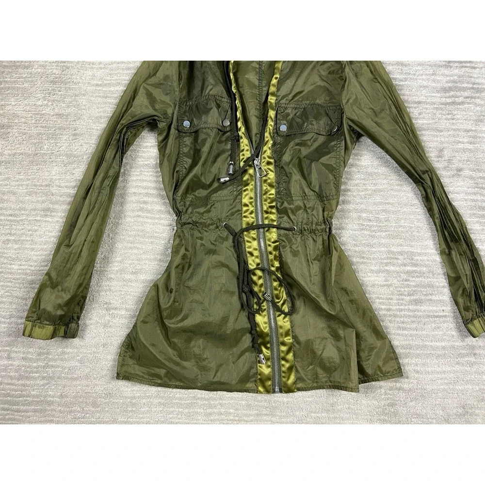 Windsor Jacket Womens Small‎ Green Full Zip Long Sleeve Hooded Sheer Windbreaker